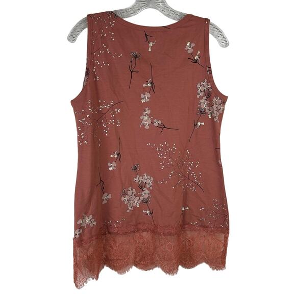 Soft Surroundings Terracotta Floral Lace Tank Top - Picture 2 of 6